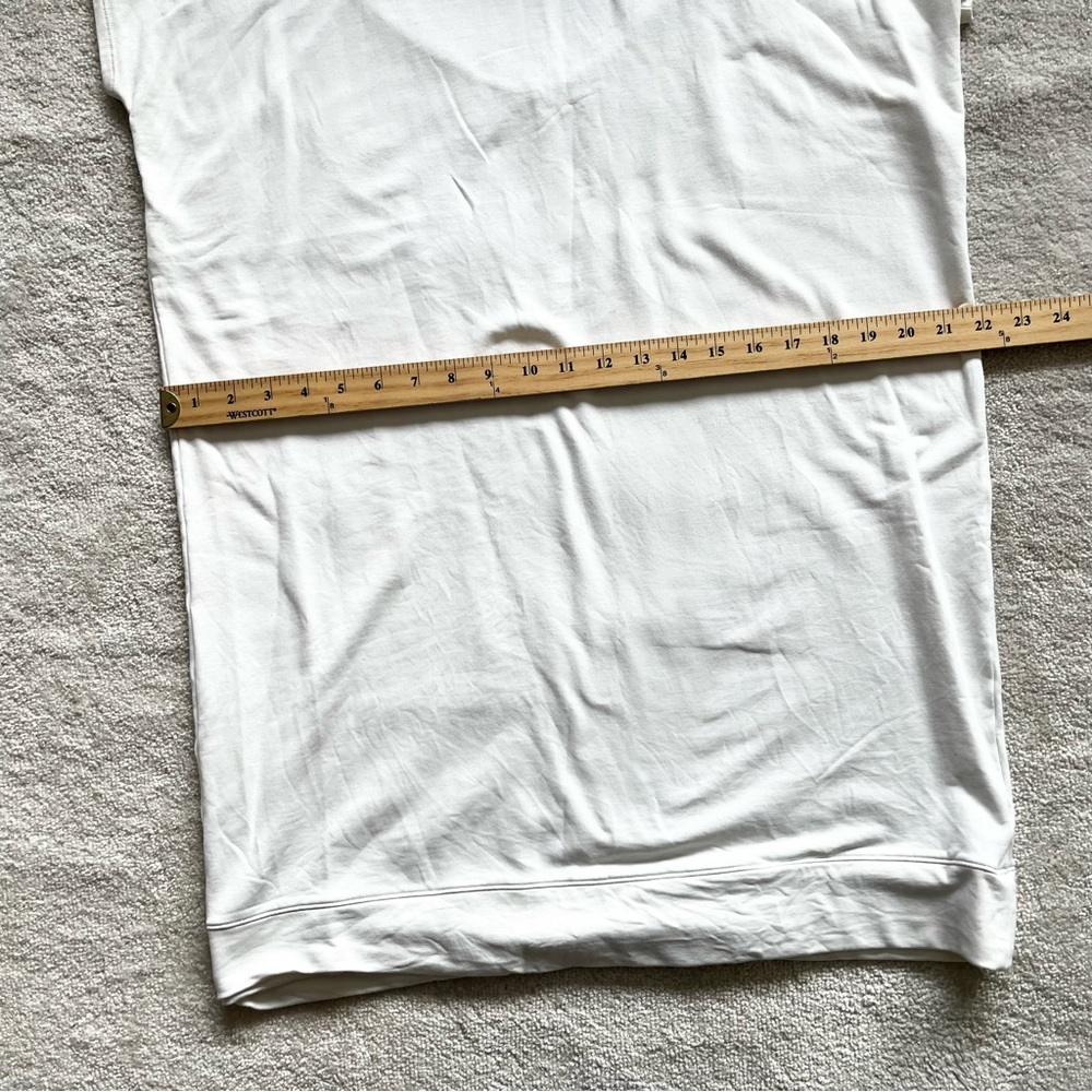 ATHLETA Soft White Short Sleeve Cocoon Comfy Shirt Dress Size XL Athleisure - Picture 9 of 12